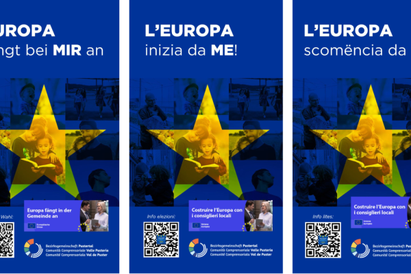 Visual in German, Italian and Ladin, promoting participation in the 2024 European Elections